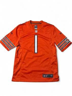 Nike Chicago Bears Justin Fields Orange On-Field Game Jersey Size M